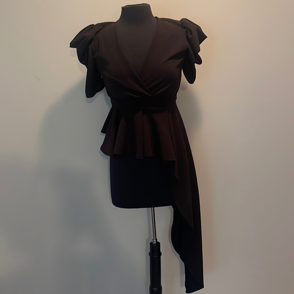 Never worn Hi-Lo Pleated Waist Blouse